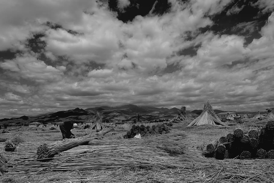 black, white, cloud, cloud - sky, nature, land, day, scenics - nature HD wallpaper