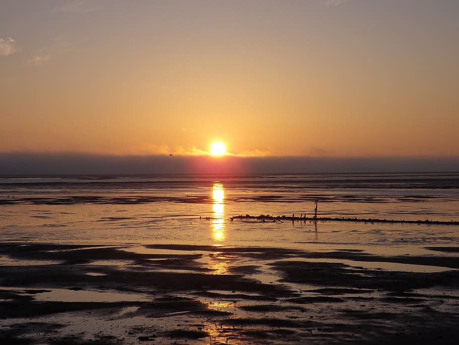 sunset, watts, island, sky, water, scenics - nature, beauty in nature HD wallpaper