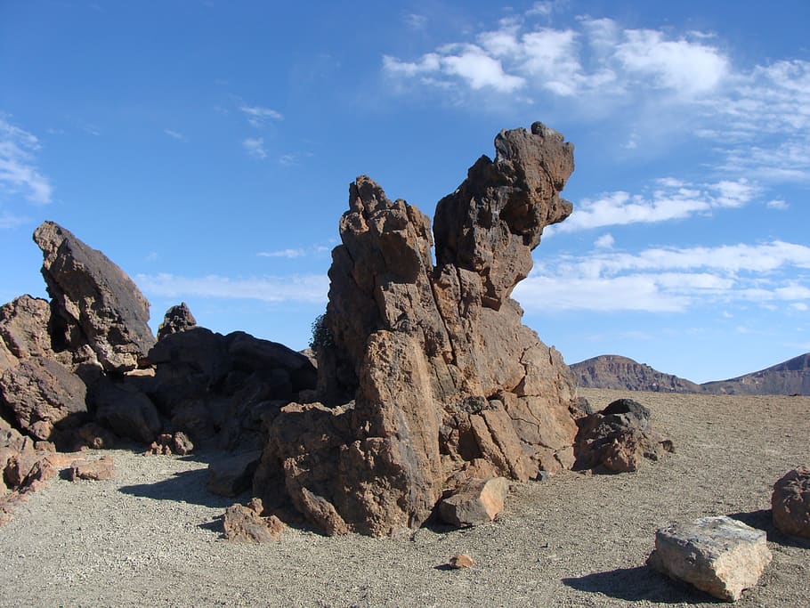 tenerife, mount teide, nature, sky, rock, rock formation, rock - object HD wallpaper