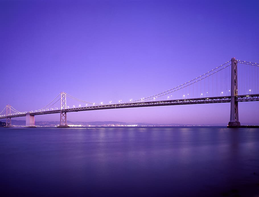 panorama photography of bridge above body of water, sea, sky