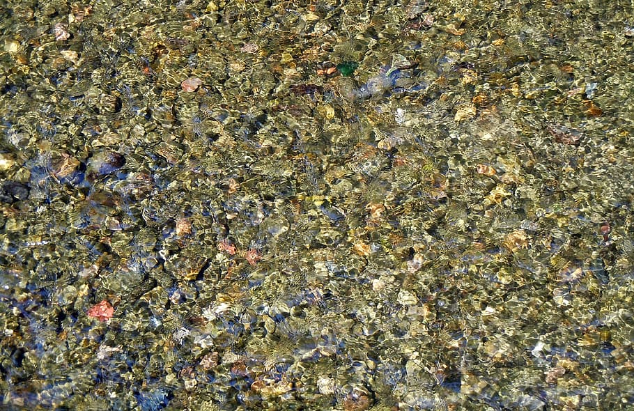 river, pebbles, water, full frame, backgrounds, no people, day HD wallpaper