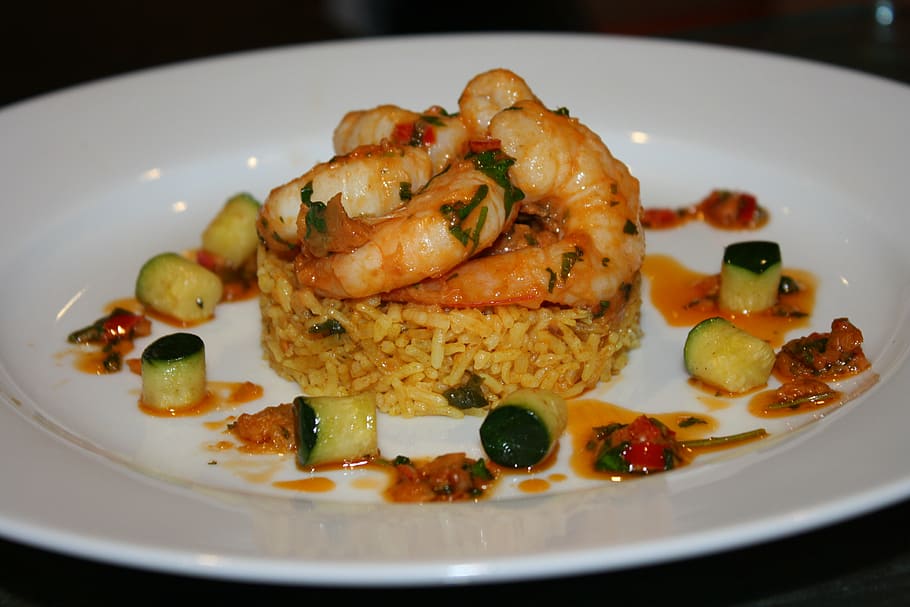 prawns, saffron, rice, shrimp, spice, spanish, mediterranean HD wallpaper