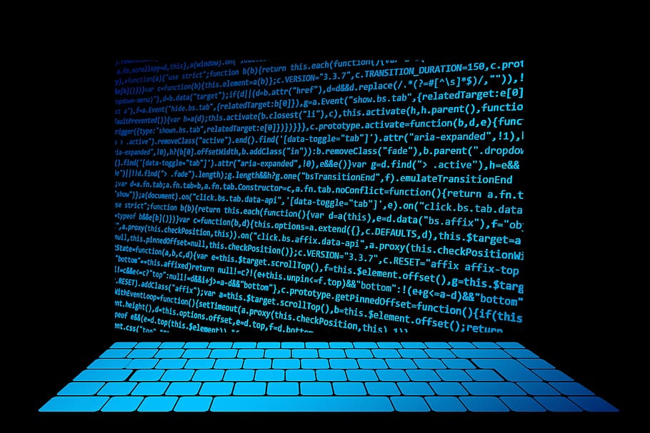 Desktop source code and Wallpaper by Computer language with coding and  programming. Stock Photo