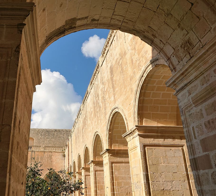 Malta, Monastery, Architecture, Holy, religion, arcades, game of thrones HD wallpaper