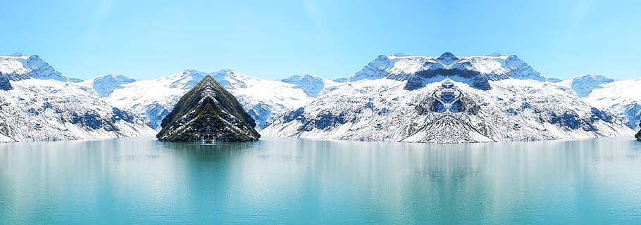 snow, panoramic image, panorama, winter, cold, alpine, nature HD wallpaper