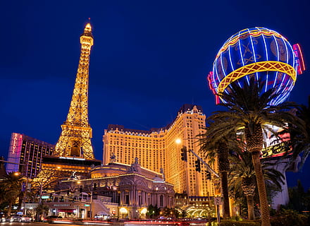 Las Vegas, architecture, building, infrastructure, blue, sky HD wallpaper