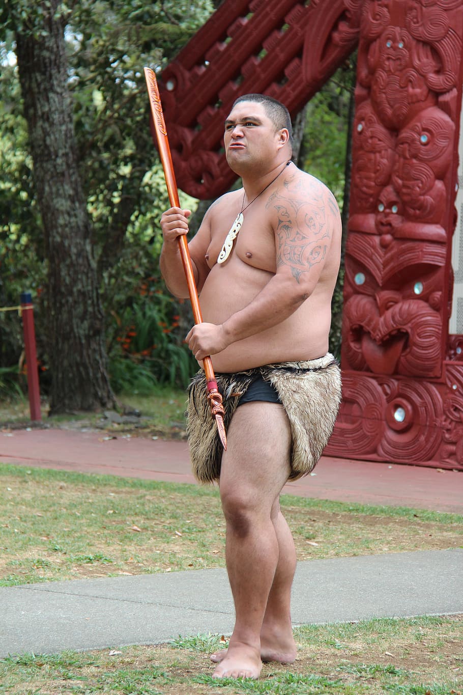 Maori, Man, Spear, Fighter, Warrior, grim, attack, new zealand, HD wallpaper