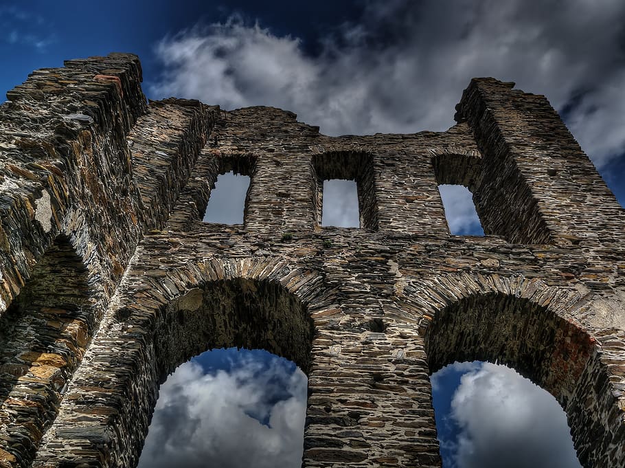 grey concrete building worm's eye photo, castle, middle ages, HD wallpaper