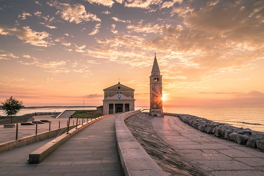 architecture, building, infrastructure, church, cathedral, sea HD wallpaper