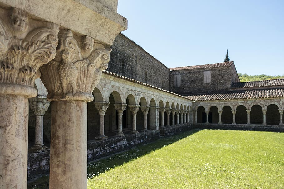 France, Pyrenees, Codalet, Abbey, eastern pyrenees, saint-michel cuxa HD wallpaper