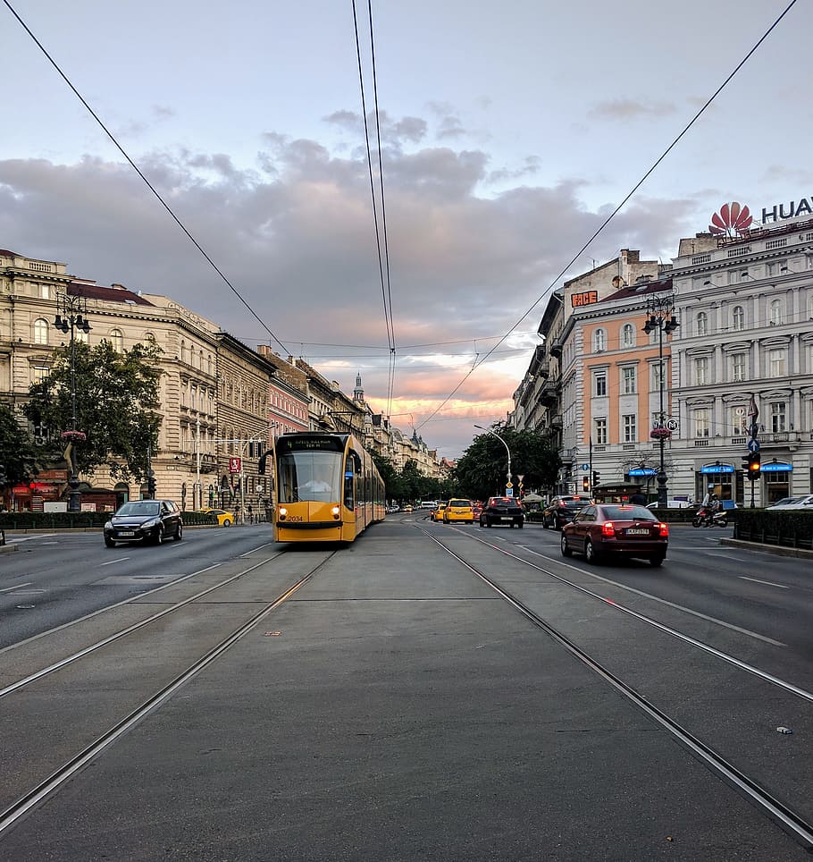 budapest, boulevard, tram, urban, tourist, cityscape, street HD wallpaper