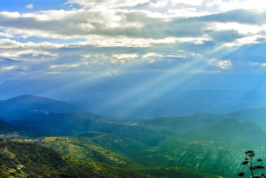 clouds, dawn, daylight, fog, idyllic, landscape, mist, mountain HD wallpaper