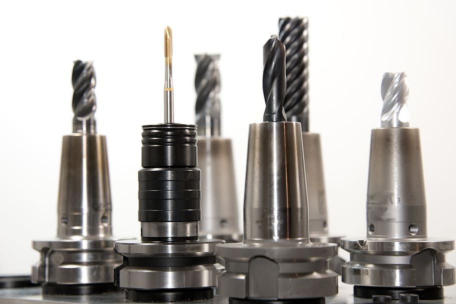 six assorted drill bits, taps, thread, milling, milling machine HD wallpaper