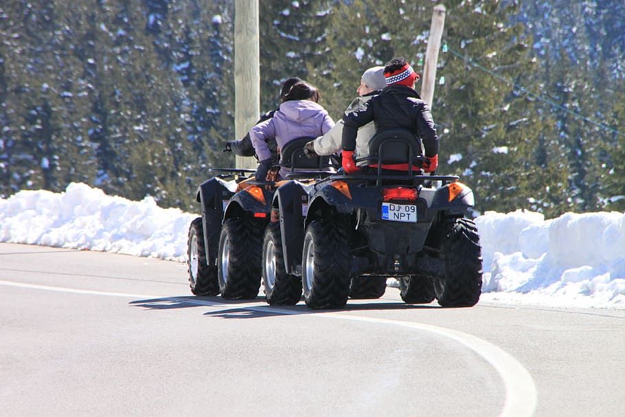 atv, cold, off road, snow, terrain, vehicle, travel, transportation HD wallpaper