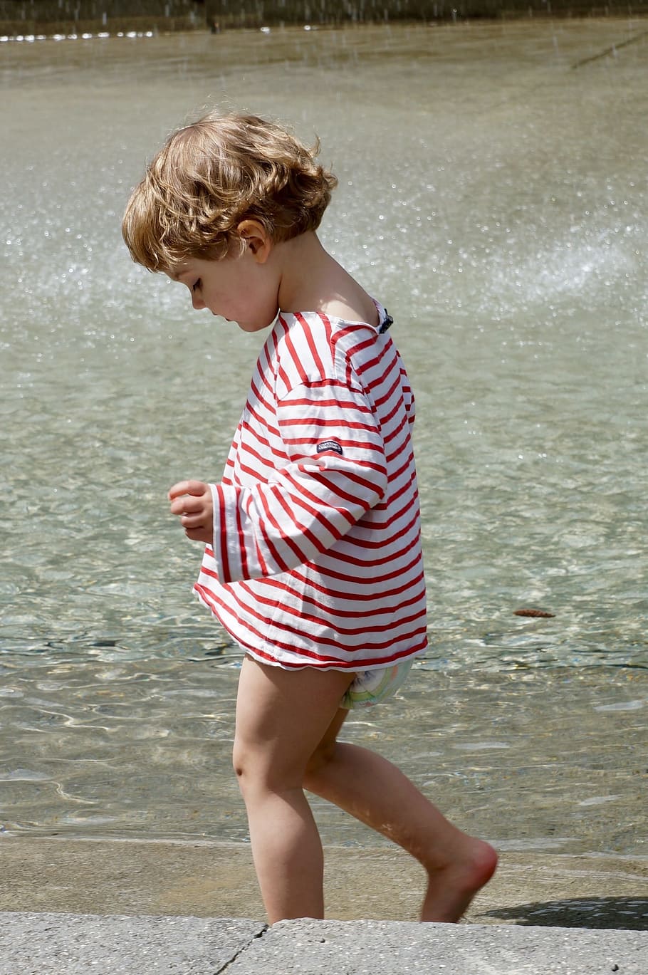 HD wallpaper: Water Basin, Small, Child, small child, barefoot, paddling |  Wallpaper Flare