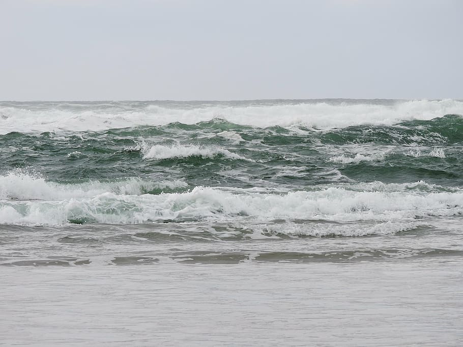 waves, ocean, beach, coast, oregon, ocean wave, sea, surf, nature HD wallpaper