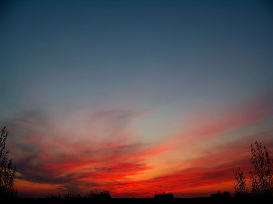 Sky, Evening, Sunset, Clouds, evening sky, scenics, beauty in nature HD wallpaper