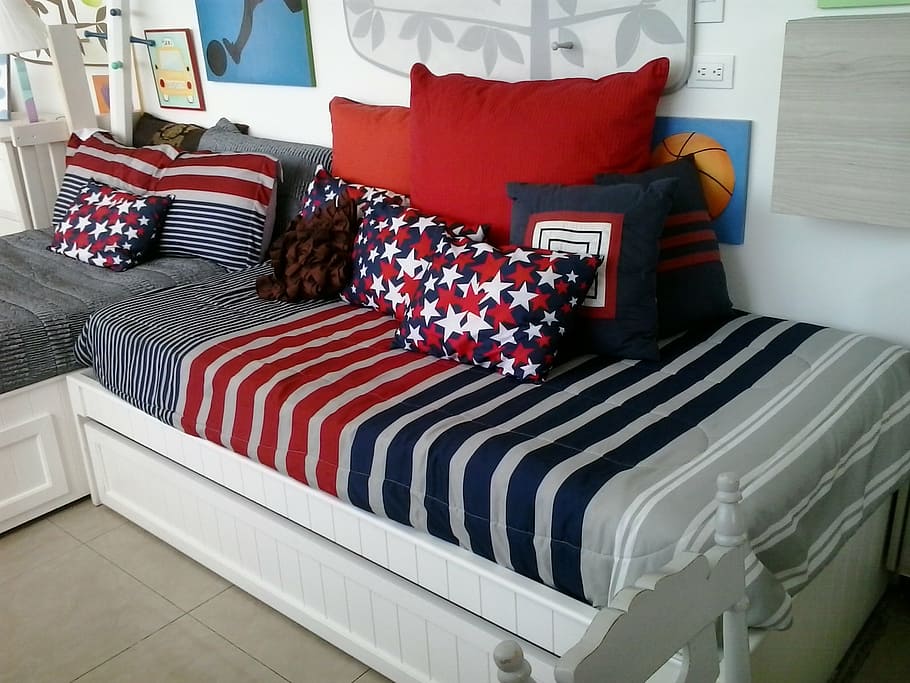 bed, mattress, pillow, adviser, children, furniture, home interior, HD wallpaper