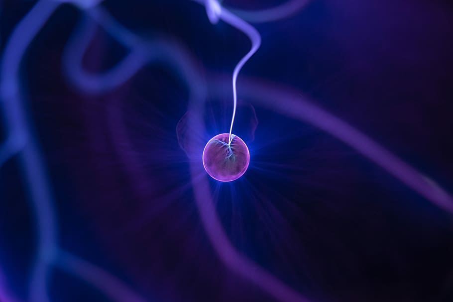 red light ball illustration, pink glowing ball with strand digital wallpaper HD wallpaper