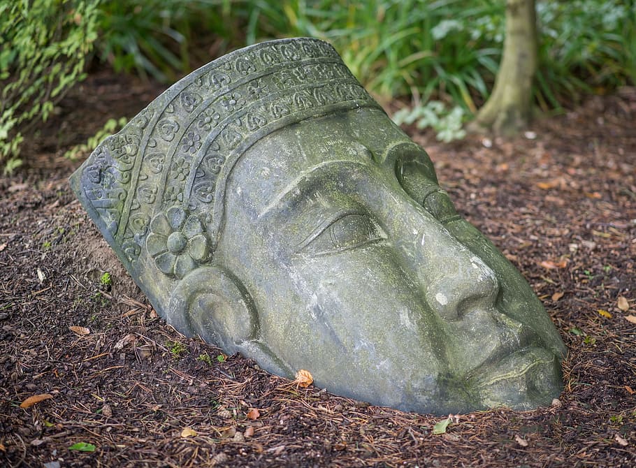 buddha headbust, Figure, Sculpture, meditation, relax, chill HD wallpaper