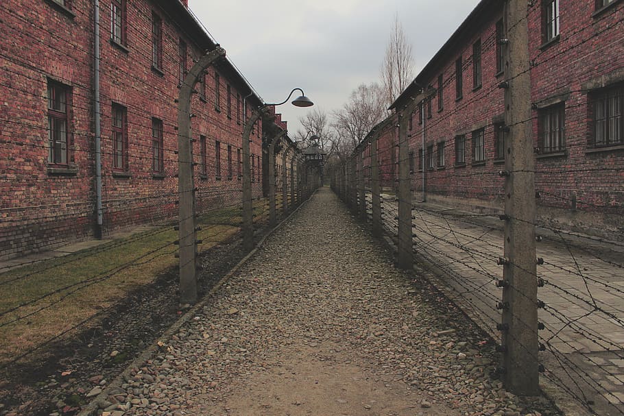 HD wallpaper: old, brick, street, architecture, outdoors, auschwitz ...