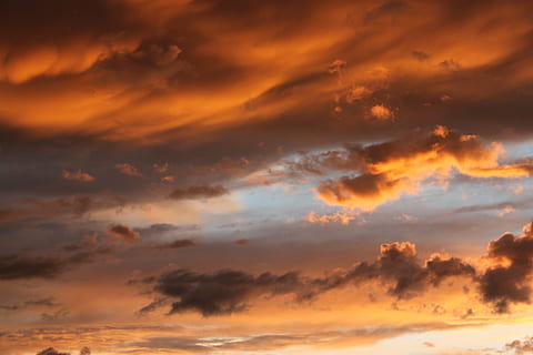 low angle photography of clouds, sunset, thunderstorm, sky HD wallpaper