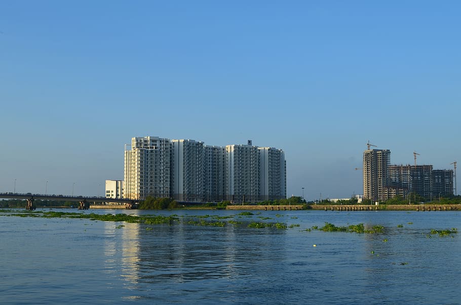 Kochi, India, Kerala, Backwaters, apartment, architecture, city