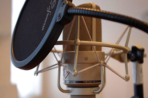 shallow focus photo of studio microphone, popscreen, recording HD wallpaper