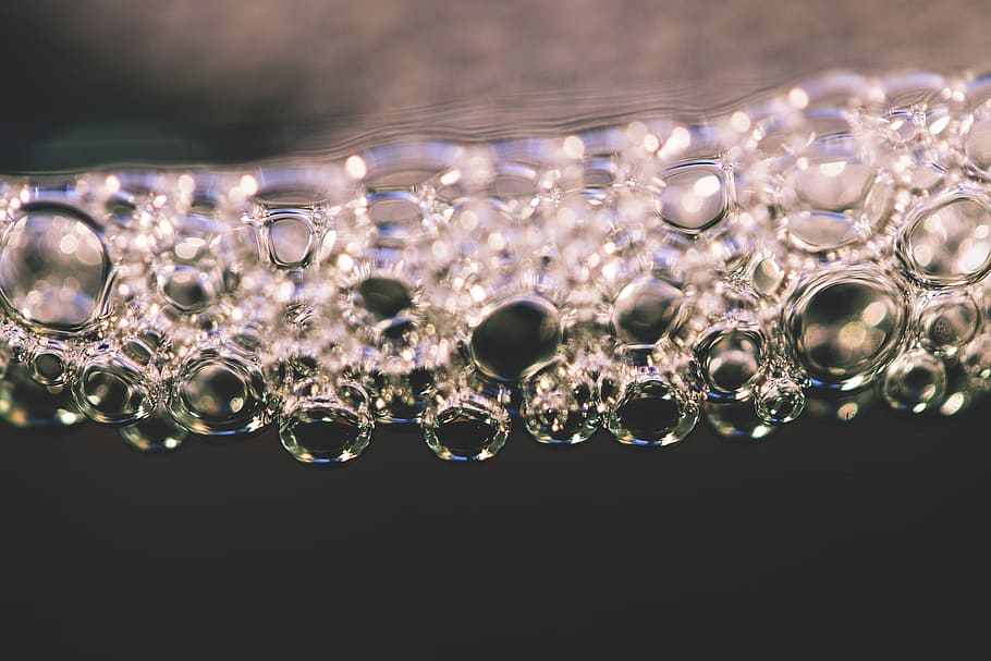Water bubbles, various, abstract, bath, cleaning, washing, liquid HD wallpaper