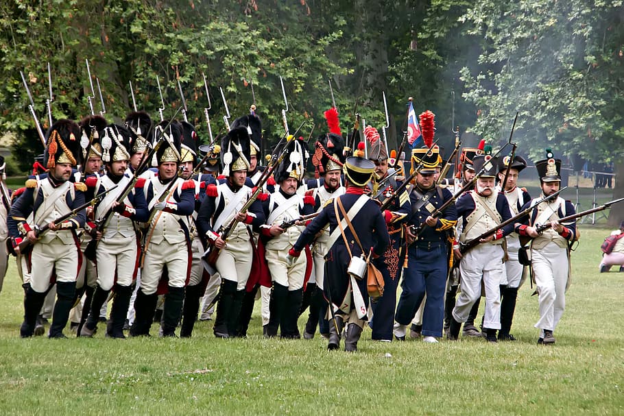 napoleon, war, history, shooting, group of people, crowd, real people