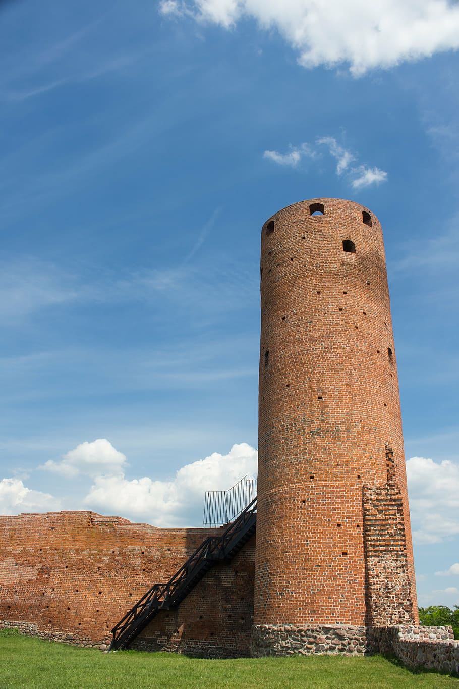 castle, tower, sky, architecture, european, poland, czersk HD wallpaper