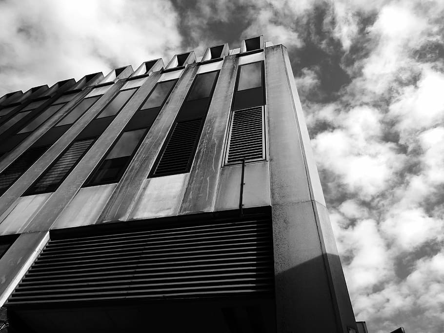 architecture, building, clouds, construction, glass, high, low angle shot HD wallpaper