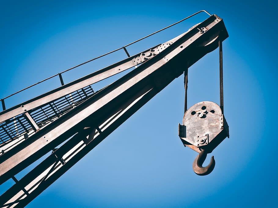 crane, raise, load crane, crane arm, ship crane, load hook HD wallpaper