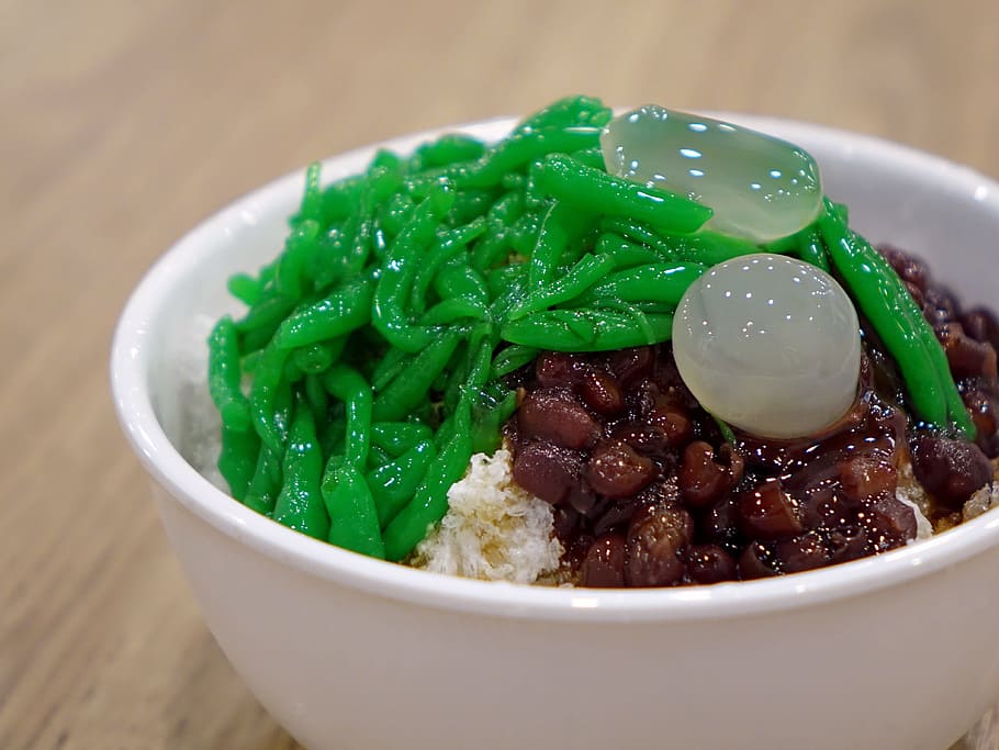 beans and greens inside bowl, Cendol, Dessert, Cold, Ice, Singapore, HD wallpaper