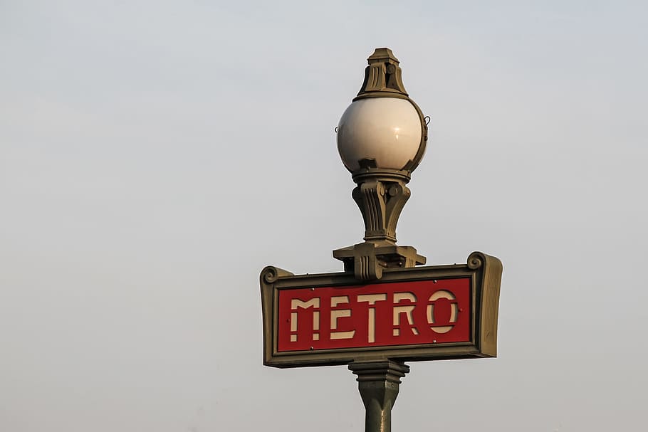 Metro, Shield, Paris, street Light, sign, electric Lamp, old-fashioned HD wallpaper
