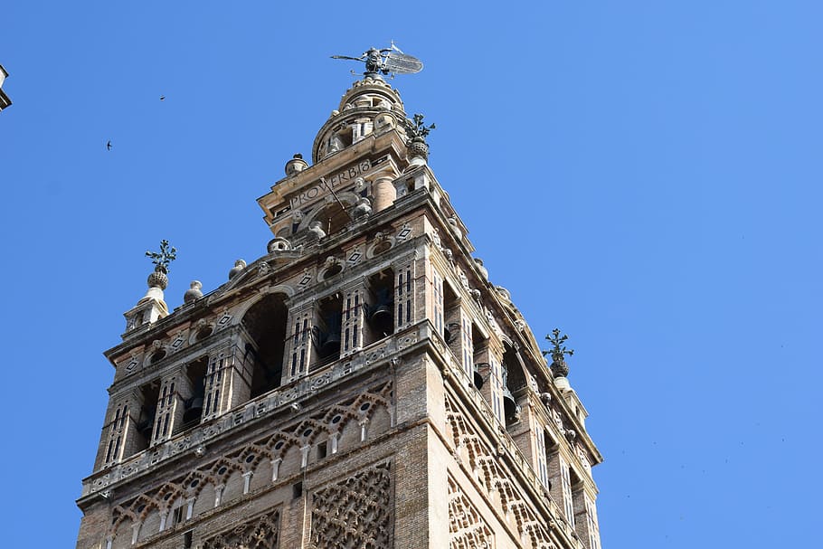 seville, sky, giralda, architecture, building exterior, built structure HD wallpaper