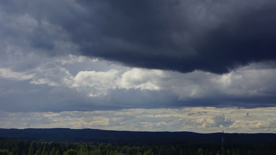 dark clouds, the rain clouds, storm, risk, the skyline, cloud - sky HD wallpaper