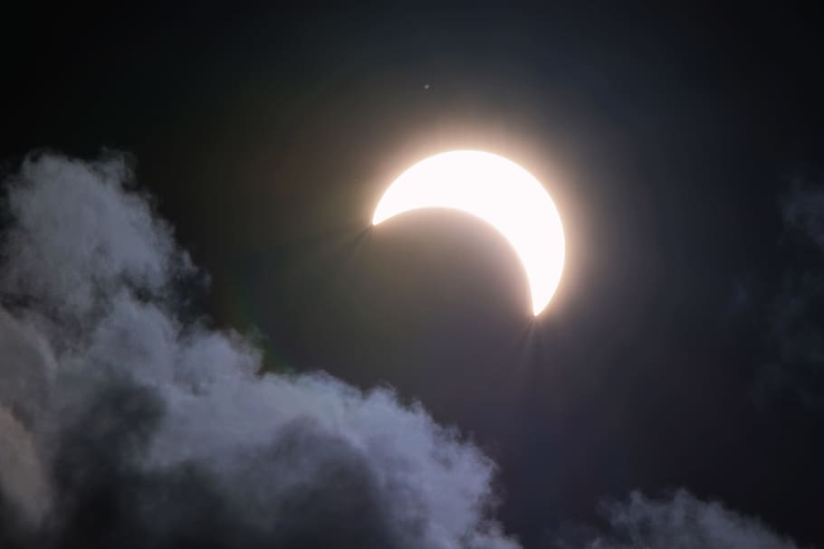 light, nature, sky, moon, astronomy, bright, cloud, luna, outdoors HD wallpaper