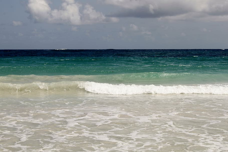 HD wallpaper: sea waves under blue sky, martinique, island, ocean ...