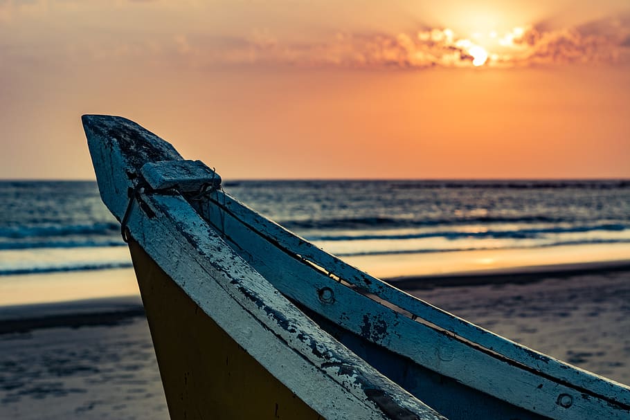 boat, sunset, ocean, water, travel, sky, sea, summer, nature HD wallpaper