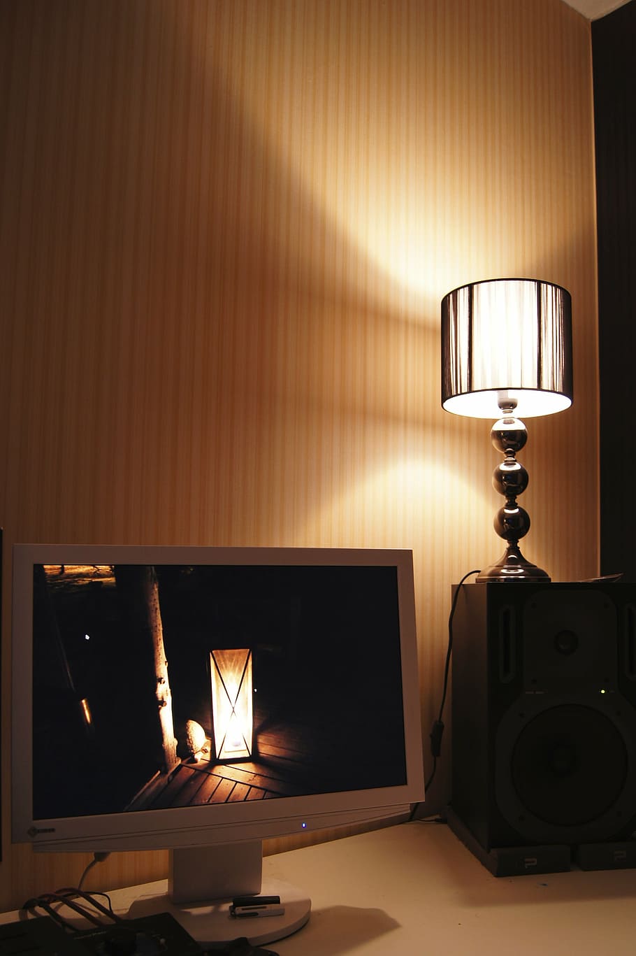 lantern, light, shining, lighting, lamp, electric light, old versus new HD wallpaper