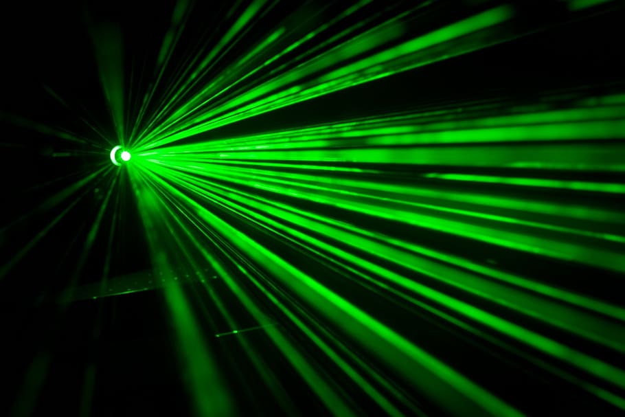 green laser light in dark, Green, Laser, Laser, Light, Light Beam, HD wallpaper