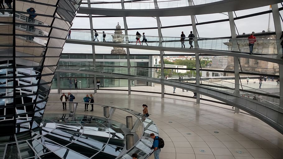 berlin, bundestag, mirror, germany, building, places of interest HD wallpaper