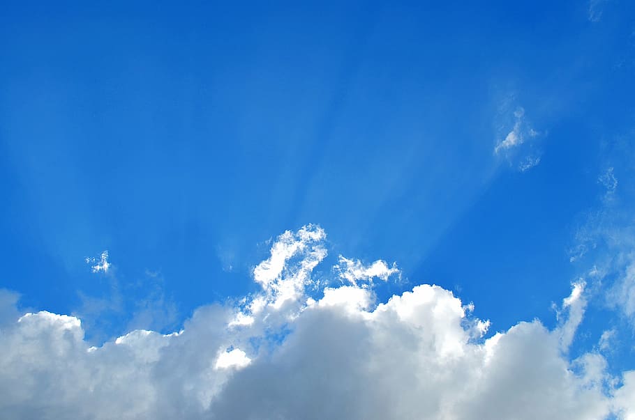 sunshine, cloud, sky, nature, blue, weather, outdoors, summer HD wallpaper