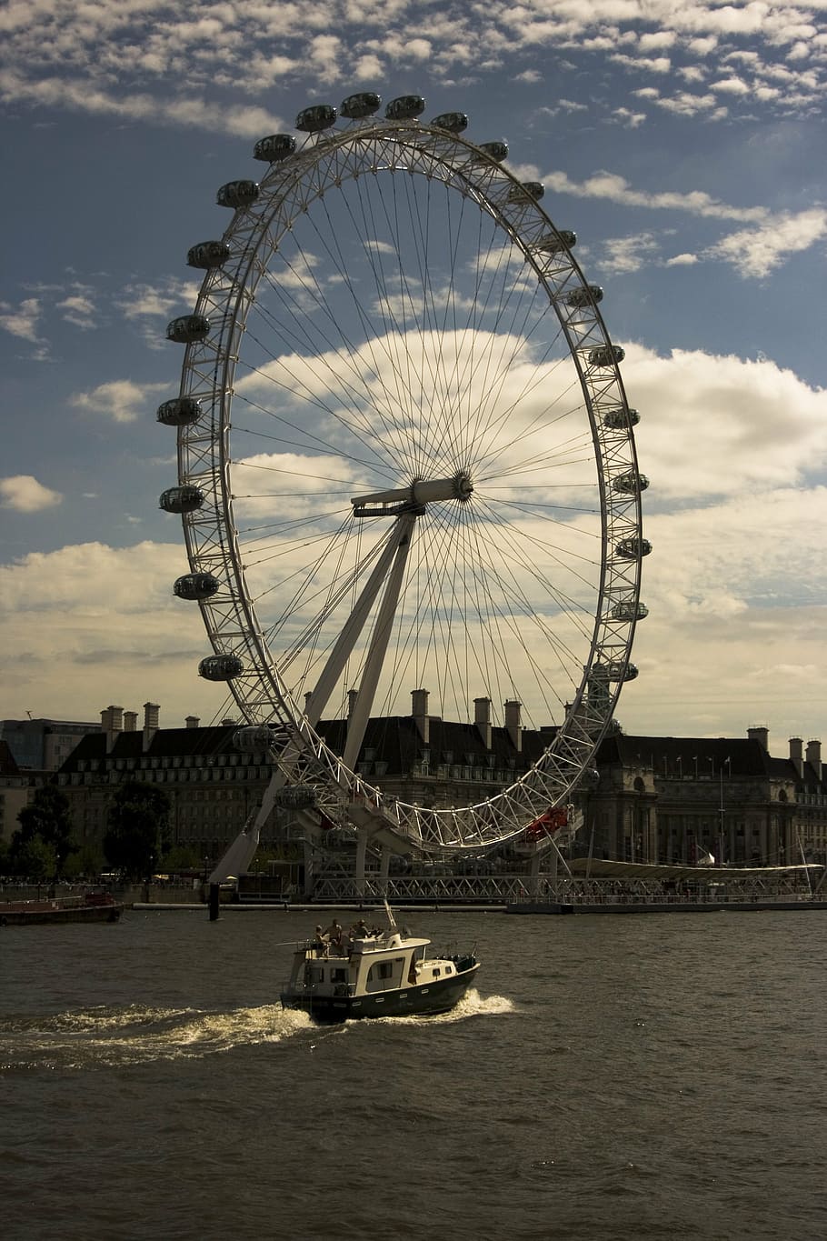 london eye, thames, ferris, nautical vessel, architecture, sky HD wallpaper