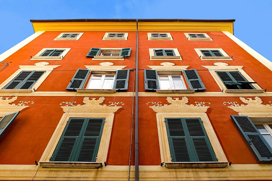 building, facade, home, architecture, colorful, lerici, liguria HD wallpaper