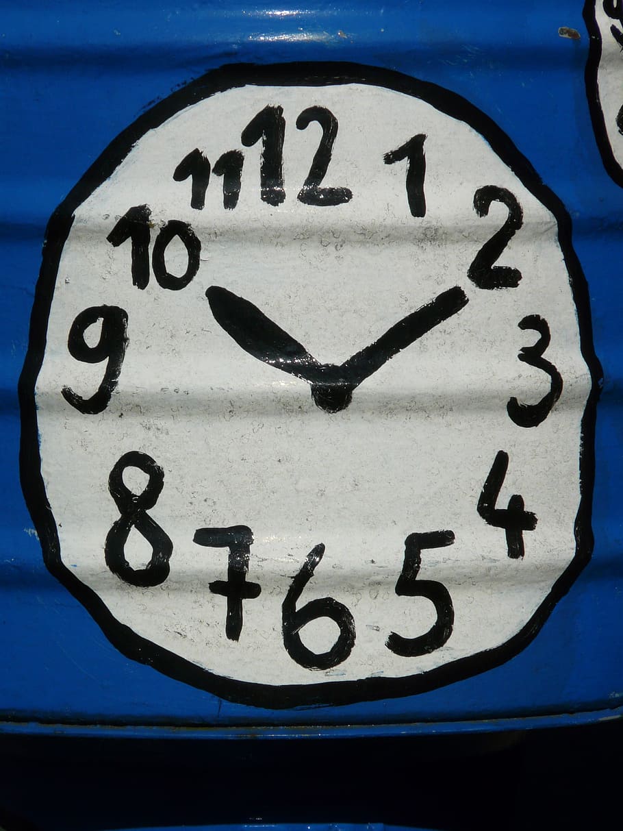 Time, Clock Face, Pointer, time of, paint, painted, close-up HD wallpaper