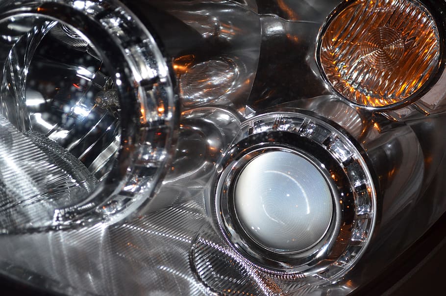headlamp, light, design, car, dark, visibility, background HD wallpaper