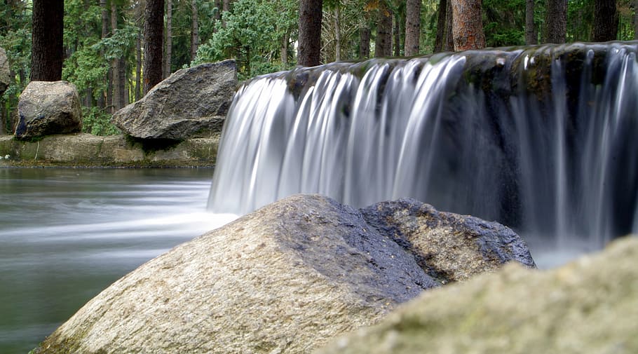 waterfall on stream, Water, Source, Source, Stream, the stones