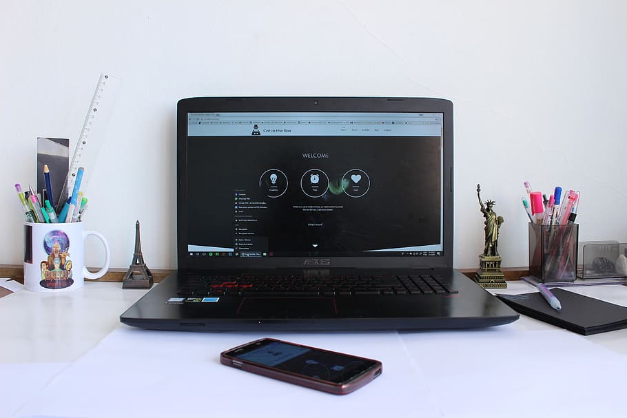 computer, black, table, office, technology, informatics, personal computer HD wallpaper